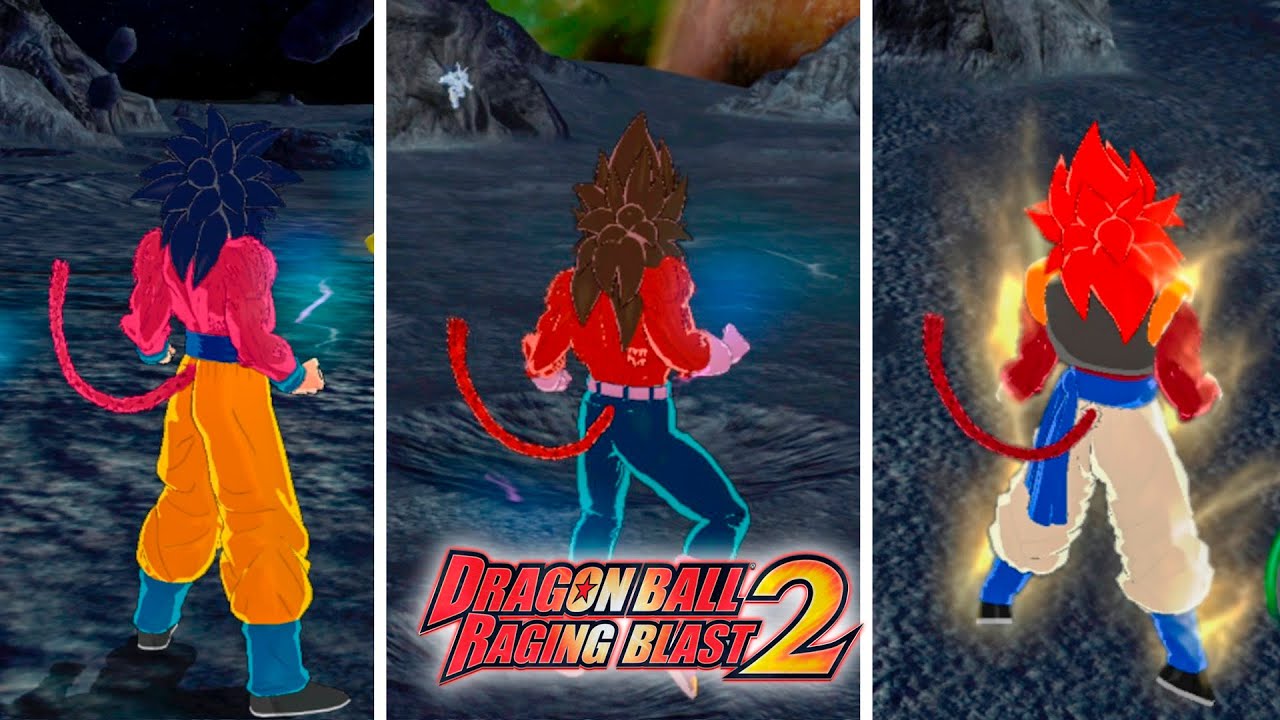 Super Saiyans 4 Cel Shading Mod In Dragon Ball Raging Blast 2 Mods