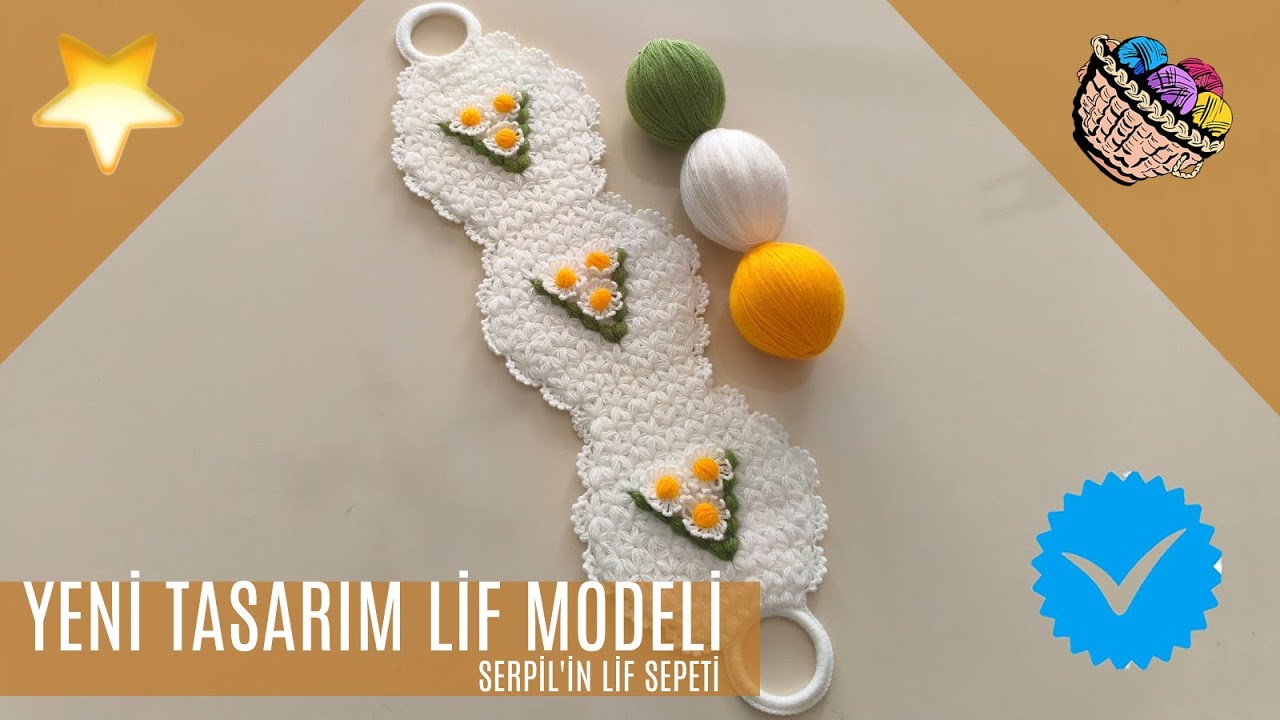 🌼 Yeni tasarım papatyalı uzun lif modeli🌼 ( Model tasarim @zeynebin_lifleri_00 )