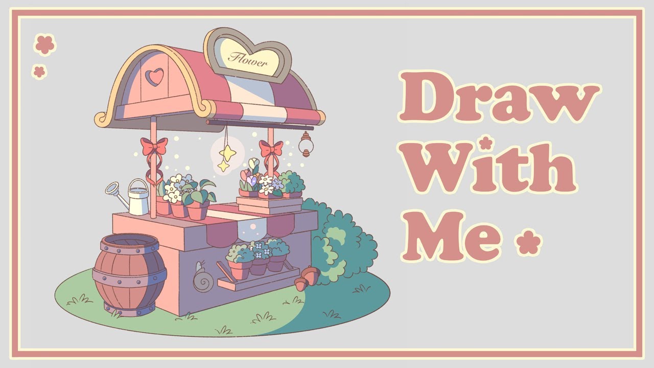 Draw With Me I Flower Stand Illustration🌸