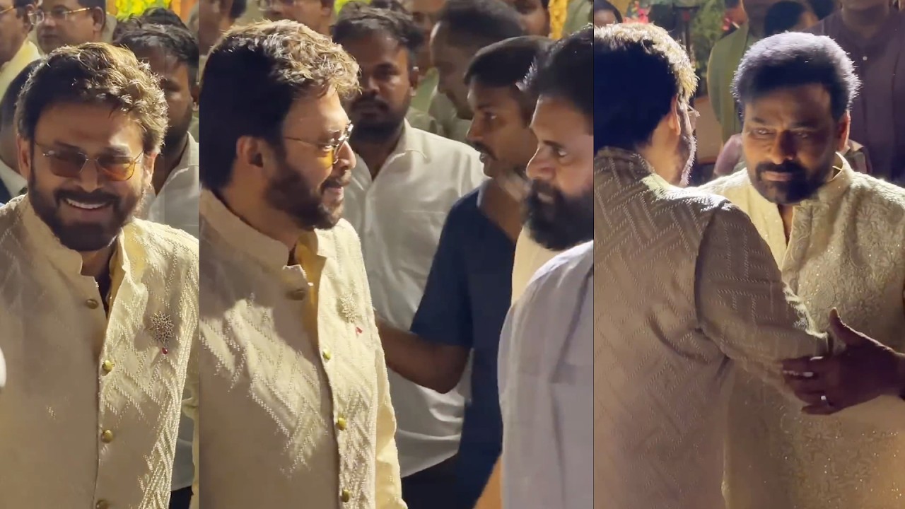 Pawan Kalyan & Chiranjeevi, Venkatesh Visuals At Allu Sirish & Nayanika Wedding