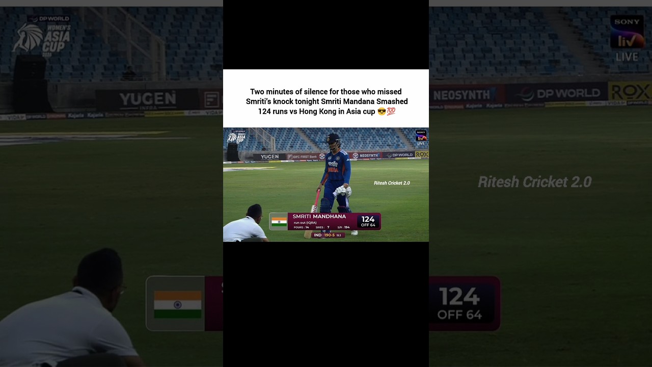 Two minutes of silence for those who missed Smriti&rsquo;s knock tonight Smriti Mandana Smashed 124 runs😎💯
