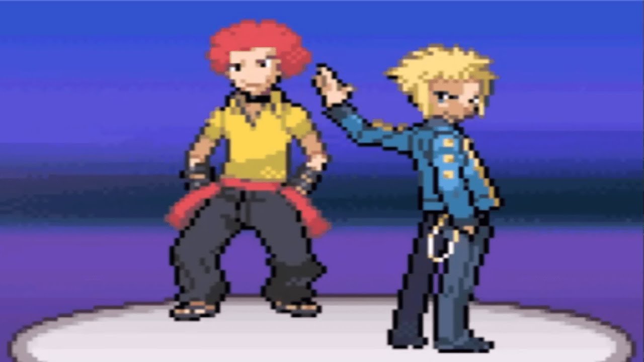 Pokemon Azure Platinum Hard Mode - vs Flint and Volkner (Postgame Double Battle with Barry)