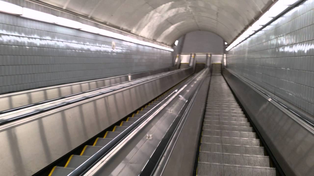 Long Escalator at Peachtree MARTA Station in Atlanta, Georgia - April 29, 2016