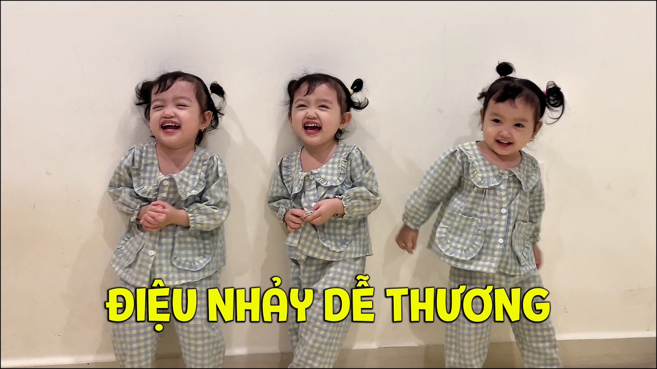Ba bé sinh ba hớn hở cùng nhau nhảy múa,  ngoan ngoãn nghe lời mẹ Yến Nhi | BA NÀNG TIÊN