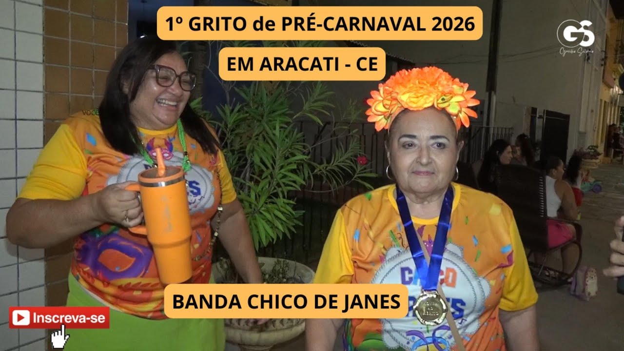 Gecilio Silvério Cobertura - 1º Grito de Pré-Carnaval 2026 animação Banda Chico de Janes. Aracati CE