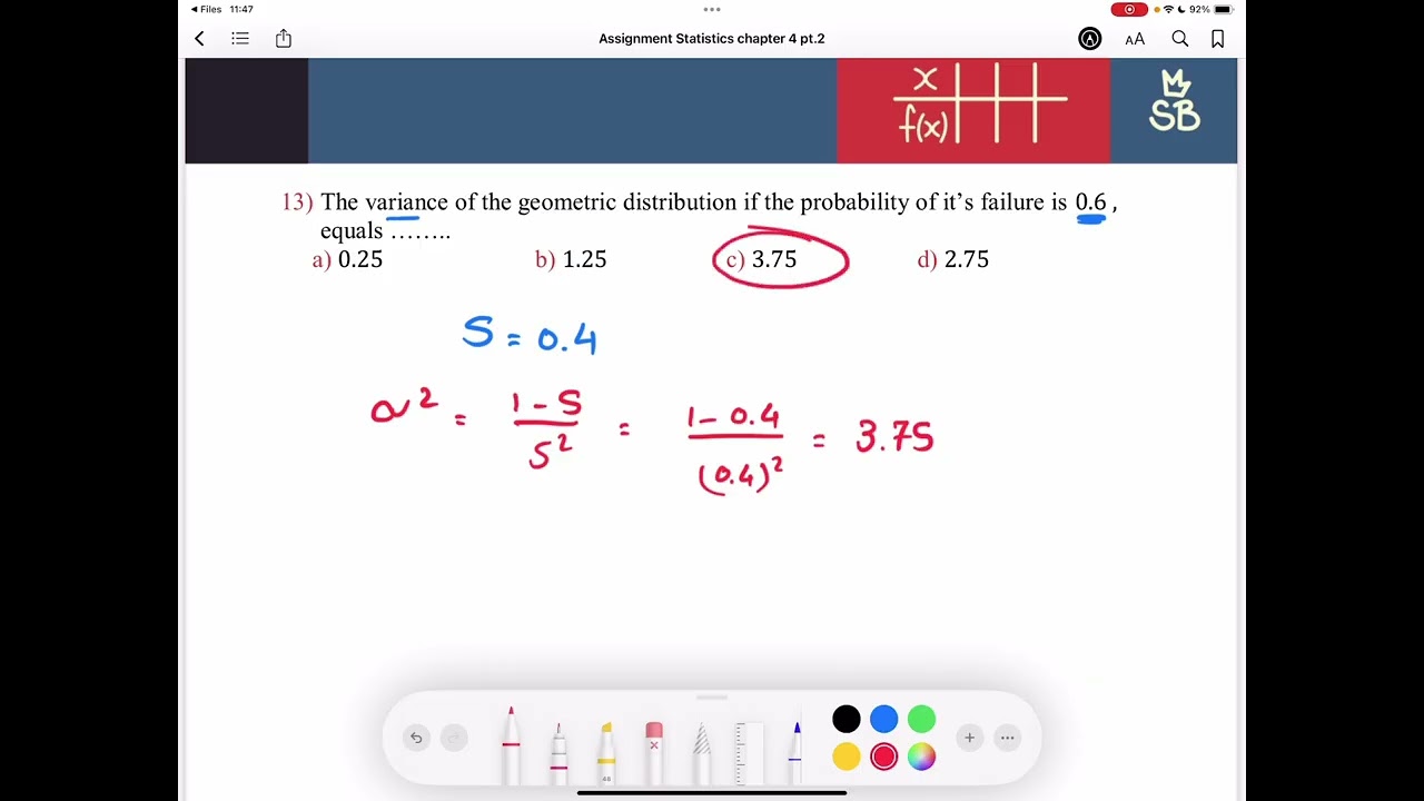Assignment Statistics Chapter 4 Part 2