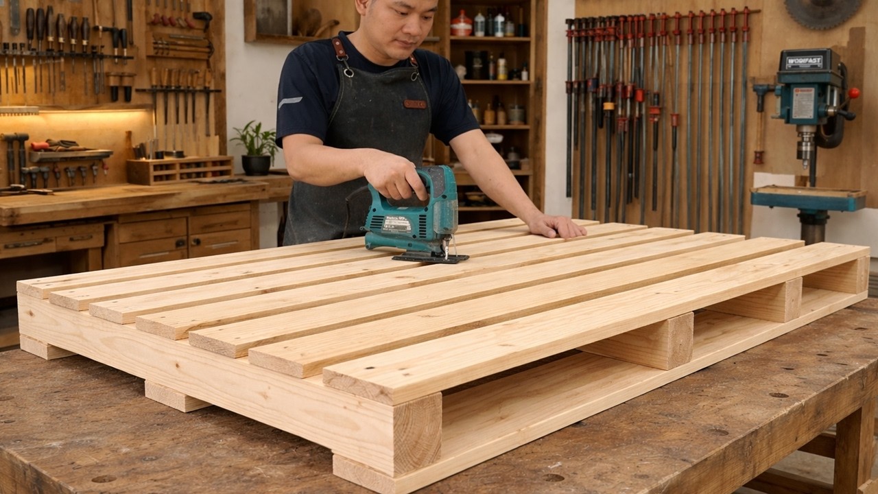 Bring An Old Pallet Back To Life // Turn A Worn-Out Pallet Into A Cute Folding Table