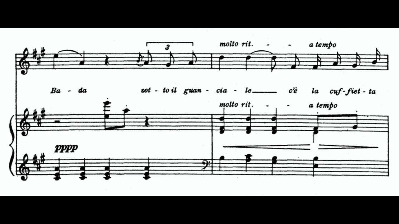 Donde Lieta Usci (La Bohème - G. Puccini) Score Animation