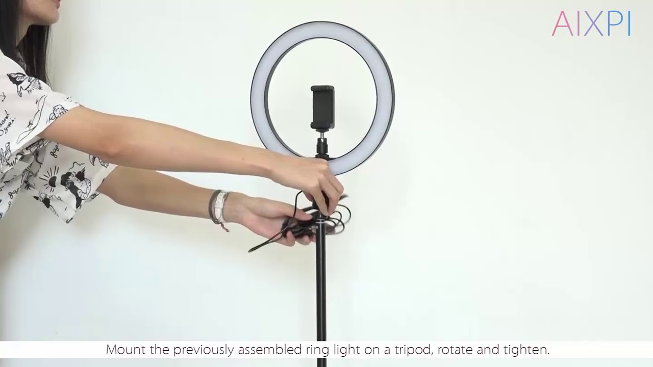 AIXPI L210 10 Inch Ring Light with Long Tripod and Phone Holder
