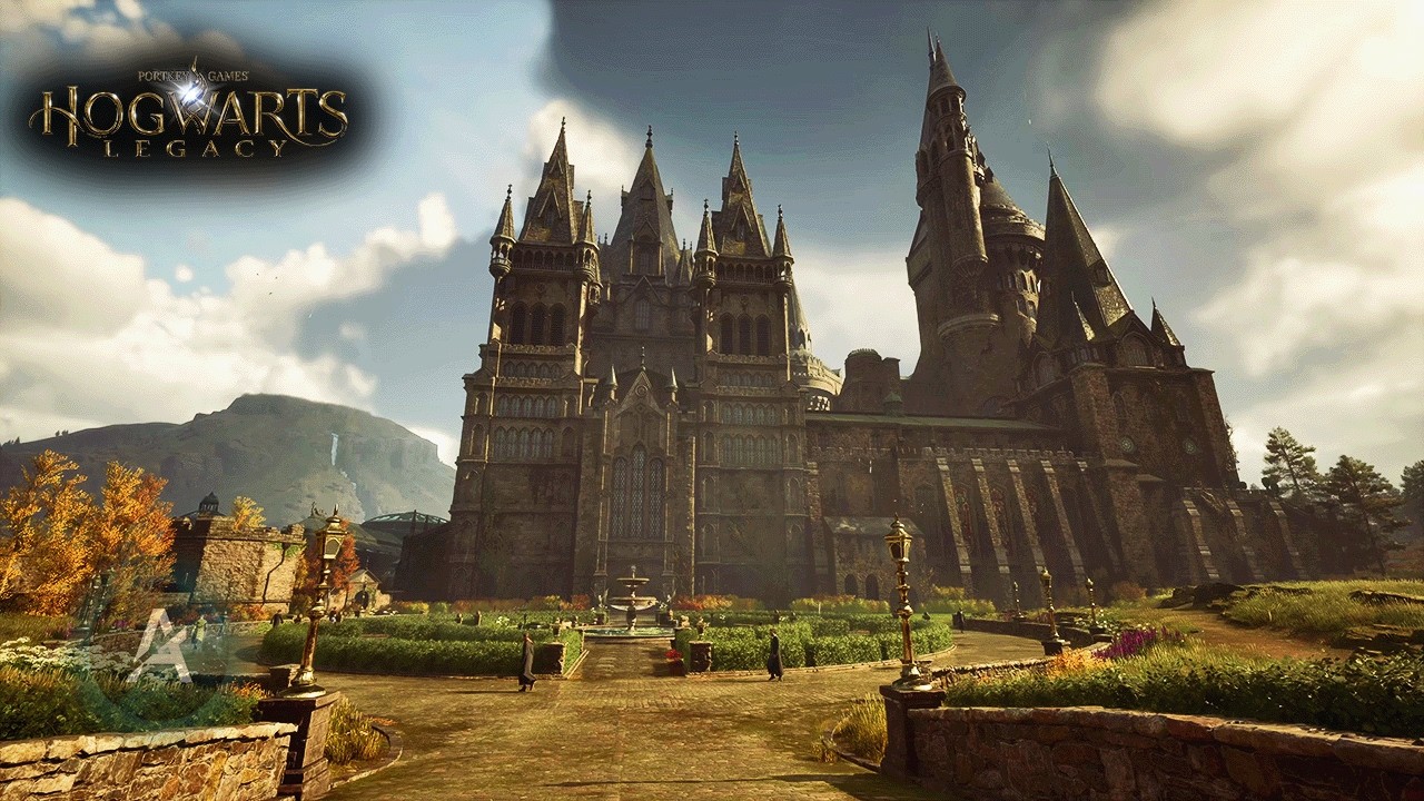 Hogwarts Legacy Castle Tour Remastered – Autumn Rain First Person Walk 4K (Relaxing Ambience)