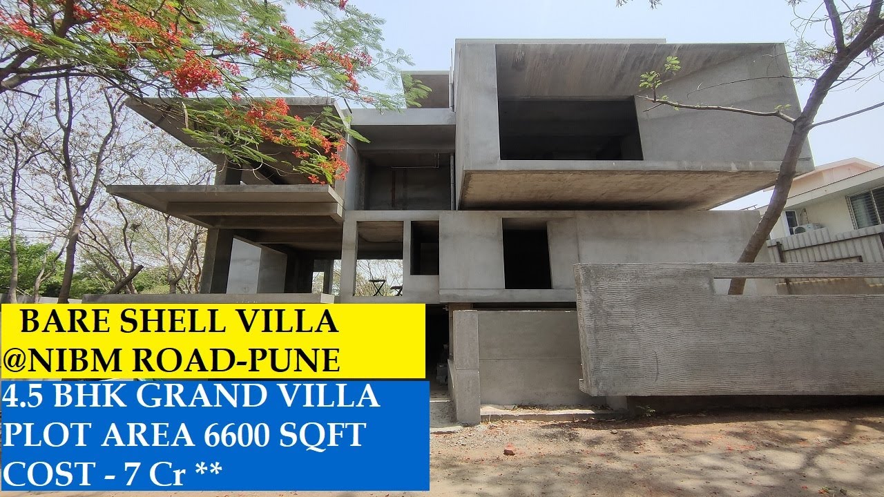 | GRAND 4BHK BARE SHELL VILLA + 2 SERVANT ROOMS 6600 SQFT FOR SALE NIBM PUNE | CALL +919422522649