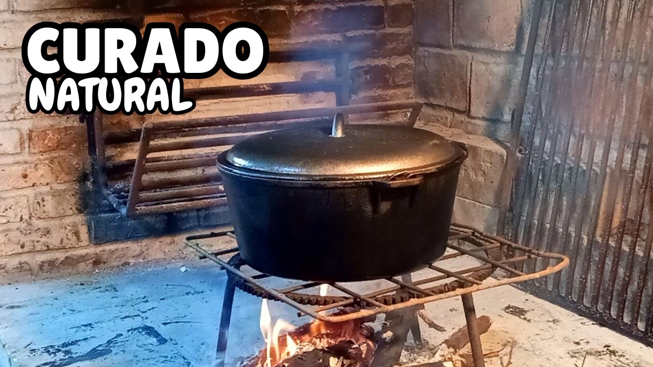 CURADO de  OLLA de HIERRO para FOGÓN. CURING of IRON POT for STOVE.