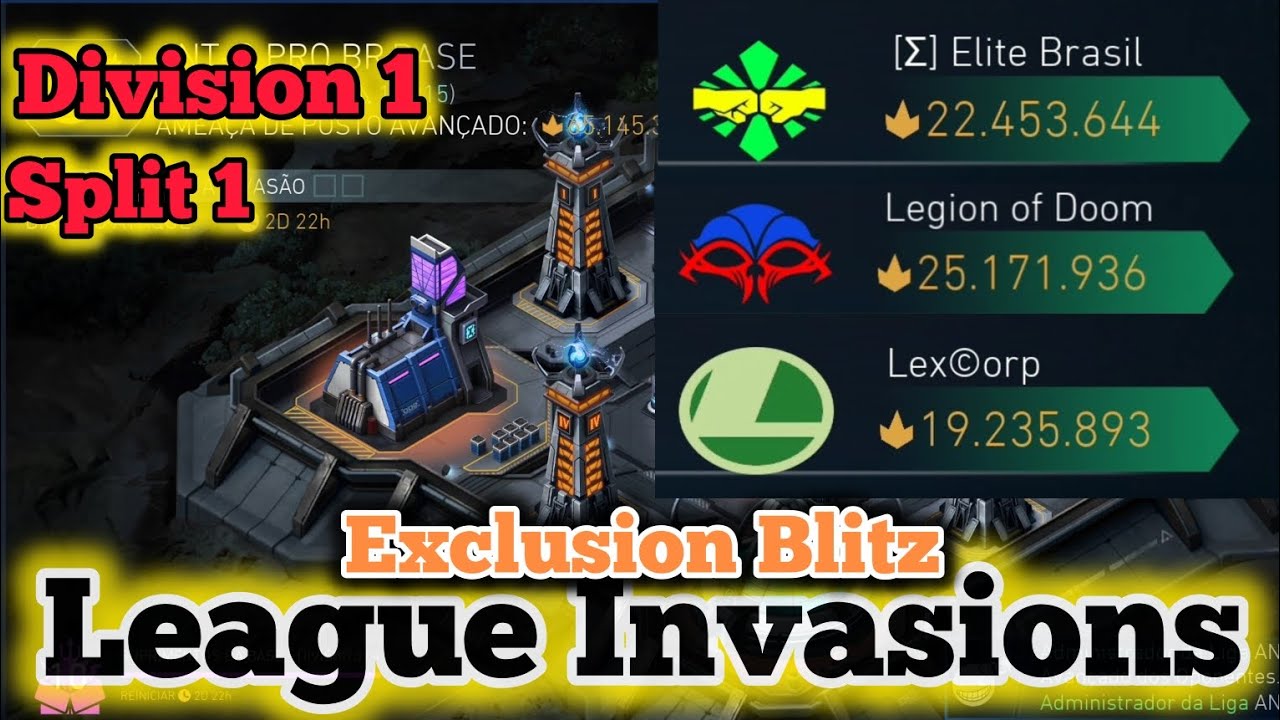 LEAGUE INVASIONS | DIVISION 1 | VS ELITE BRASIL ¦ LEGION OF DOOM ¦ LEXCORP | INJUSTICE 2 MOBILE 