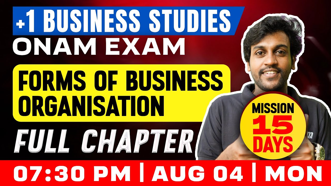 Plus One  Business Studies | Forms Of Business Organisation | Full Chapter | Exam Winner