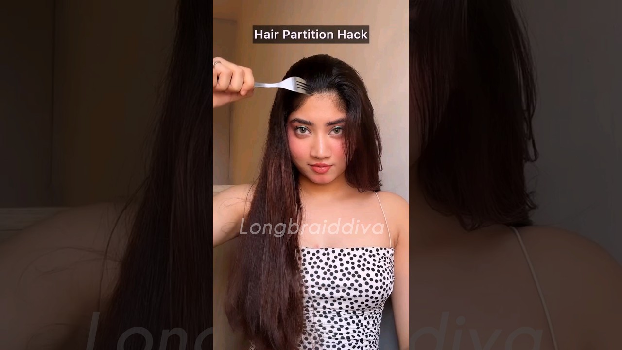 viral hair tutorial| zig zag hair parting #shorts #youtubeshorts #hairstyle #hairhack #hairtutorial