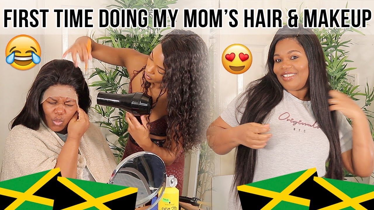 DOING MY JAMAICAN MOM'S HAIR & MAKEUP | HER FIRST WIG | KLAIYI HAIR ♡ @OfficialTashika