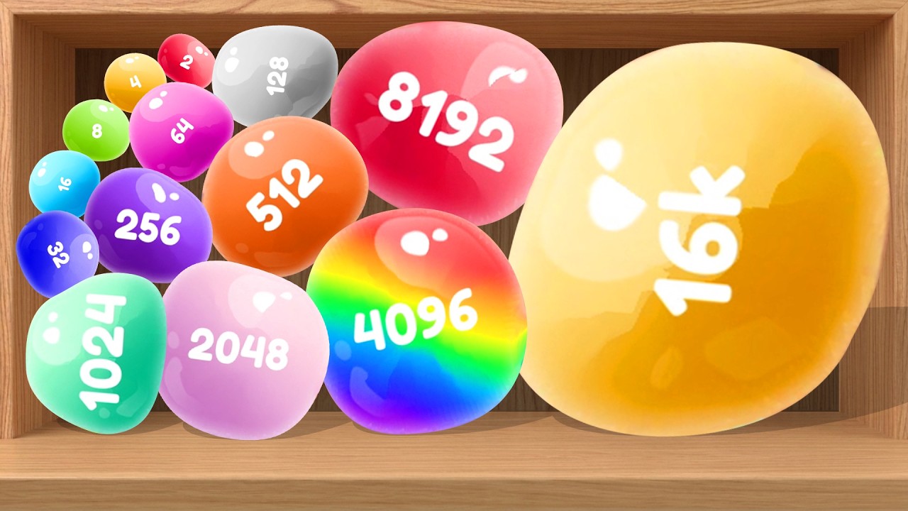 JELLY 2048: Puzzle Merge Game - 2048 Balls 3D, Blob Merge 3D, Colorful Slime Merge, ASMR Game Replay