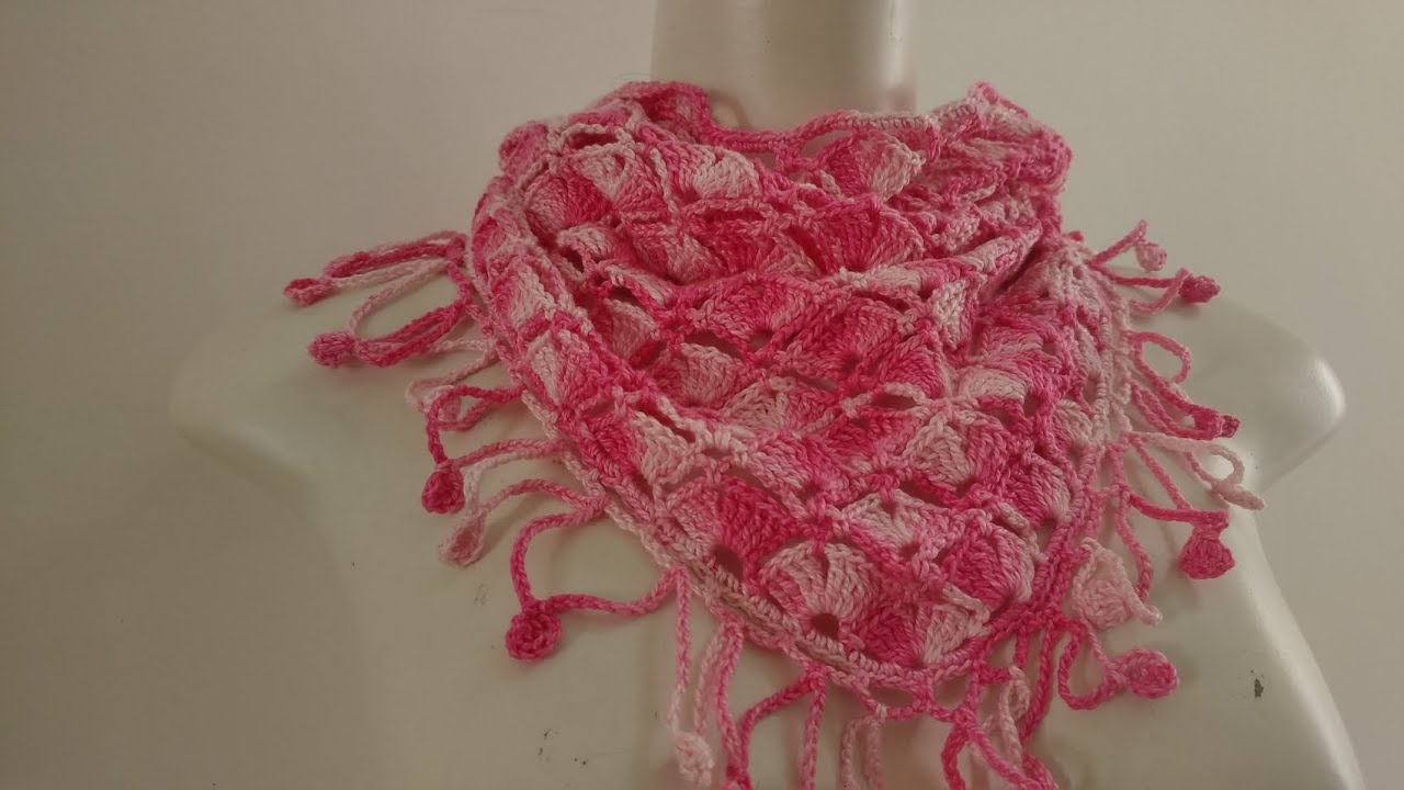Lenço / Xale de Croche - Rápido de fazer - Nó Chic Crochê - Kátia
