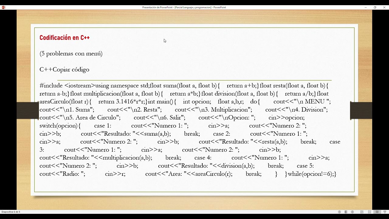 Funciones de Parametros con el C++