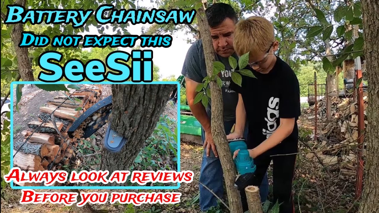 Mini Seesii Cordless Chainsaw Review, Good or Bad?  Chainsaw unboxing, assembly and demonstration.