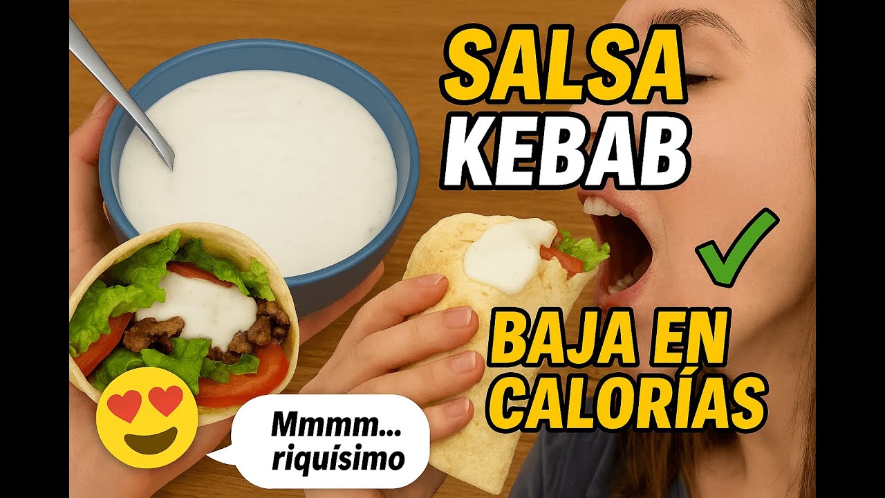 🥣 SALSA BLANCA KEBAB casera ¡ultra ligera y deliciosa! 🥙💪 Baja en calorías.