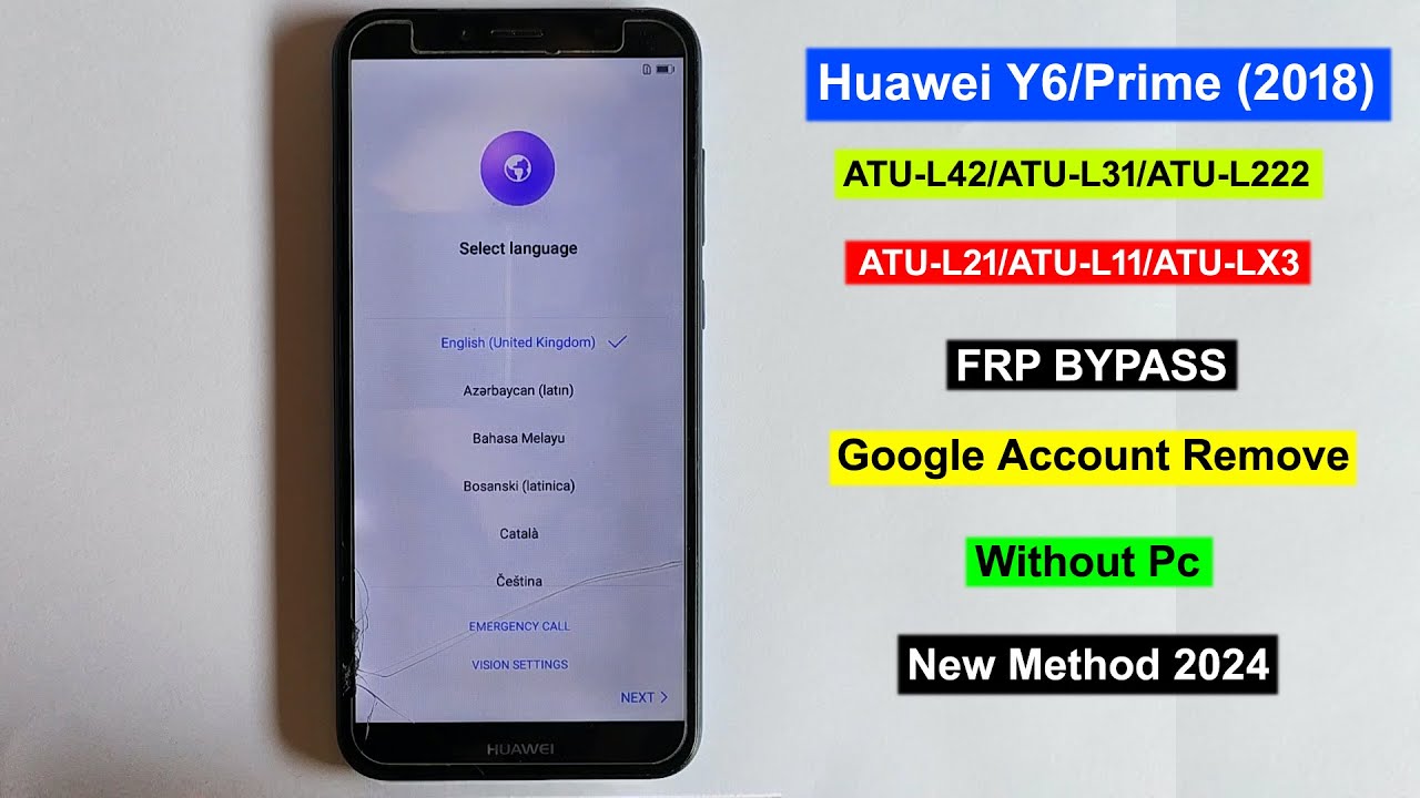 Huawei Y6 (2018) Frp Bypass | Huawei ATU-L42/ATU-L31/ATU-L21 FRP Unlock | Gmail Lock Huawei Y6 2018