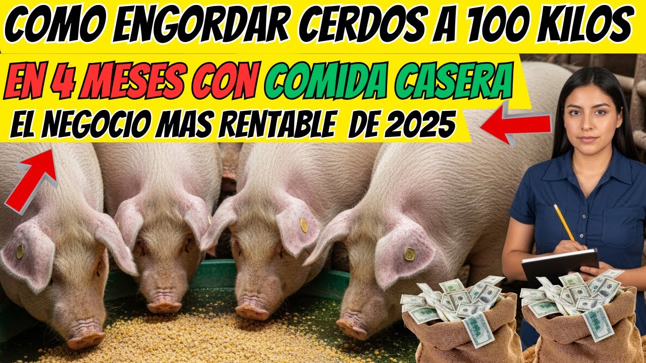 Cómo engordar cerdos a 100 kilos en 4 meses con comida casera