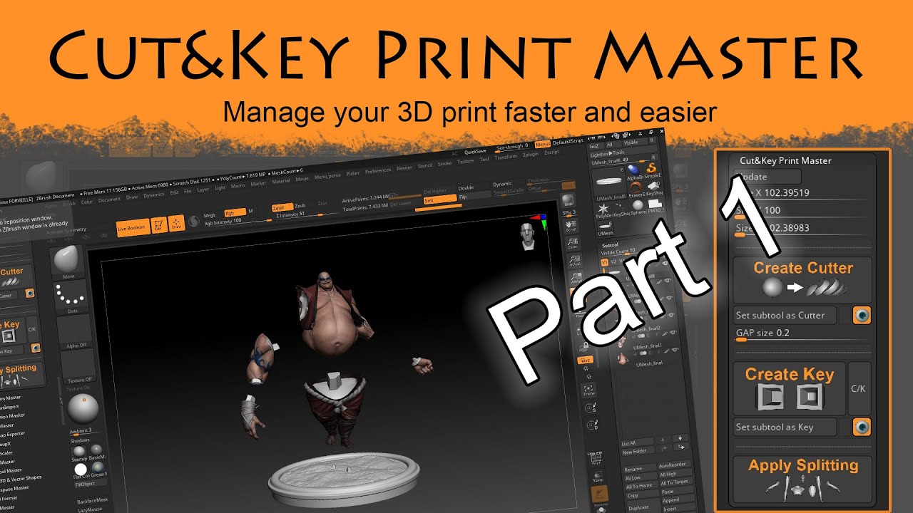 The ZBrush Cut&Key Print Master // Tutorial Part1