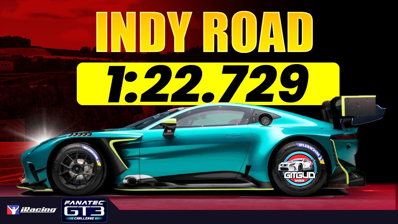 iRacing Aston Martin GT3 &mdash; Руководство по трассе INDY Road &mdash; 1:22.729