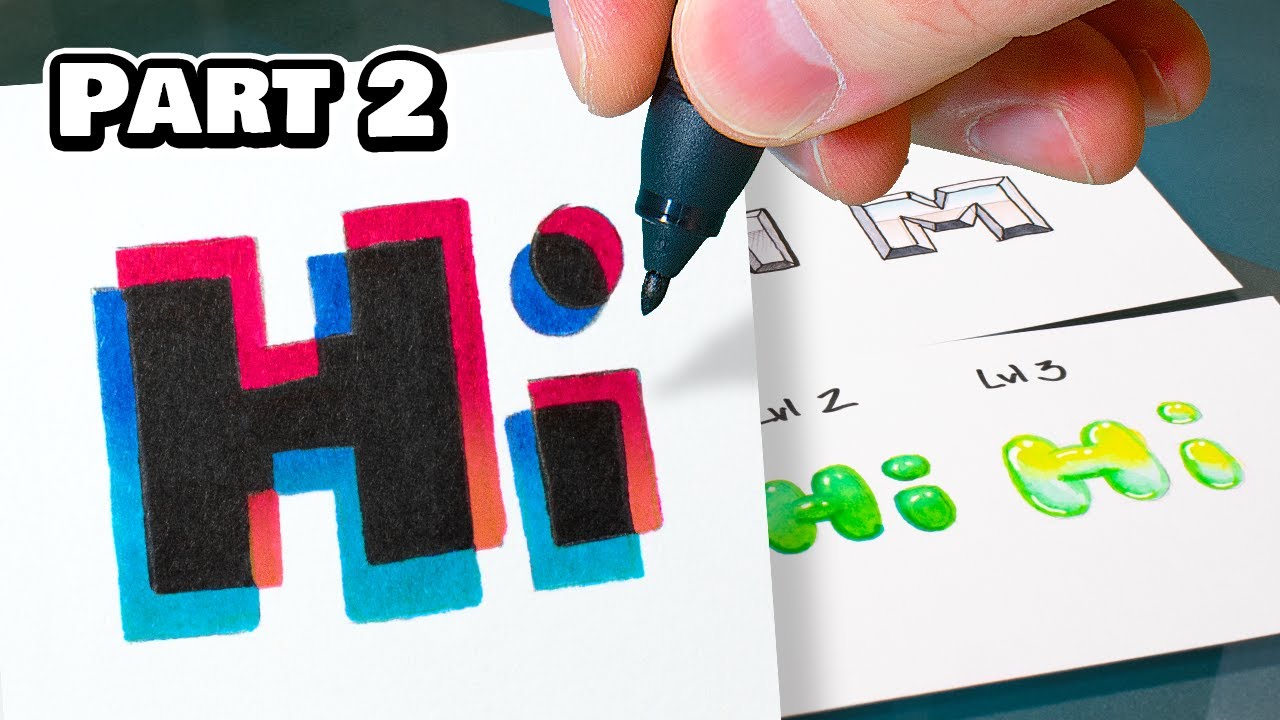 How to Draw Cool Letters Part 2 (Bubble, Metallic, Scary, 3D)