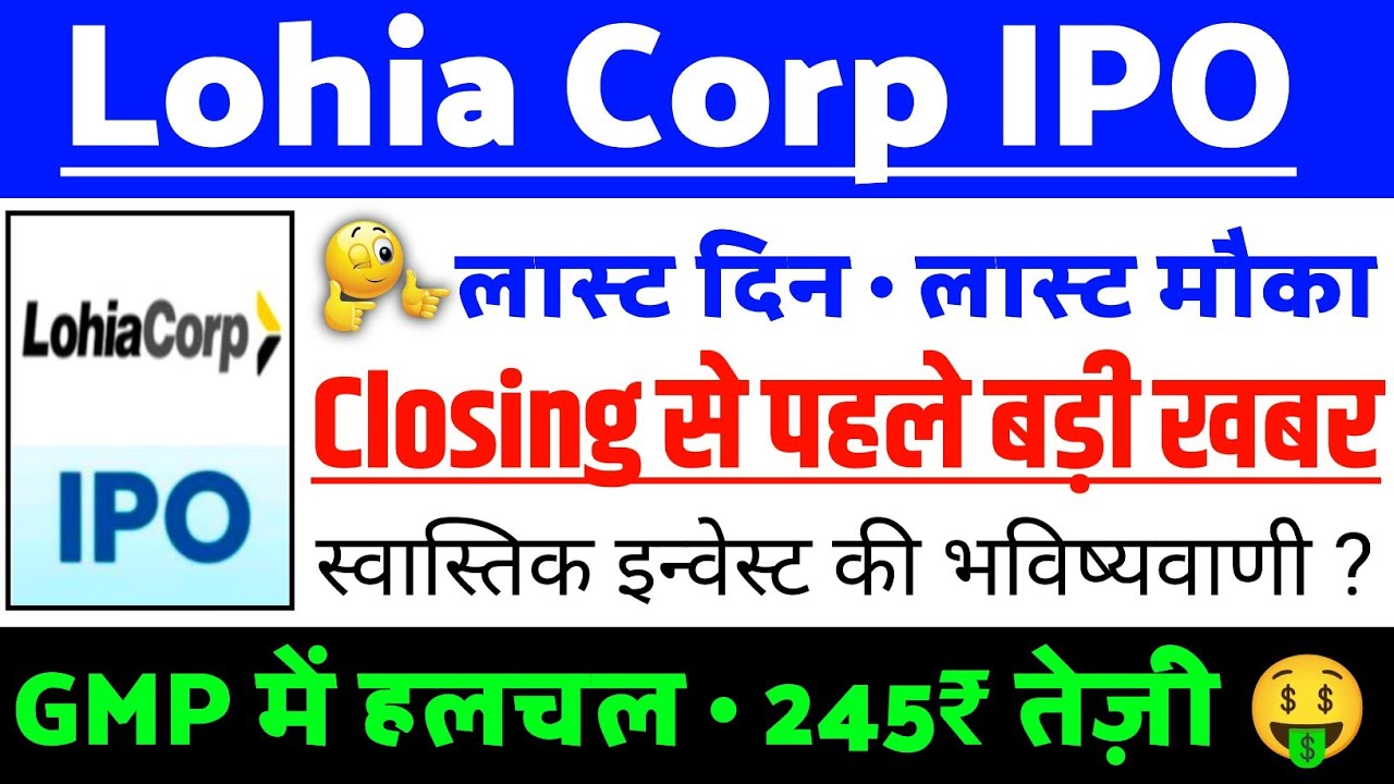 Lohia Corp IPO Closing से पहले बड़ी खबर | Lohia Corp IPO GMP status ? | Lohia Corp IPO Latest news