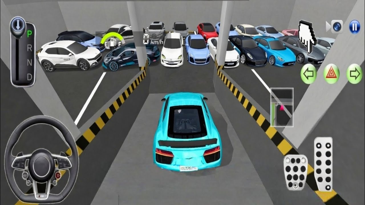 Luxury Blue Audi R8 Stuck in Tight Parking Garage! 🚘 - 3D Driving Class Game - Car Parking Gameplay