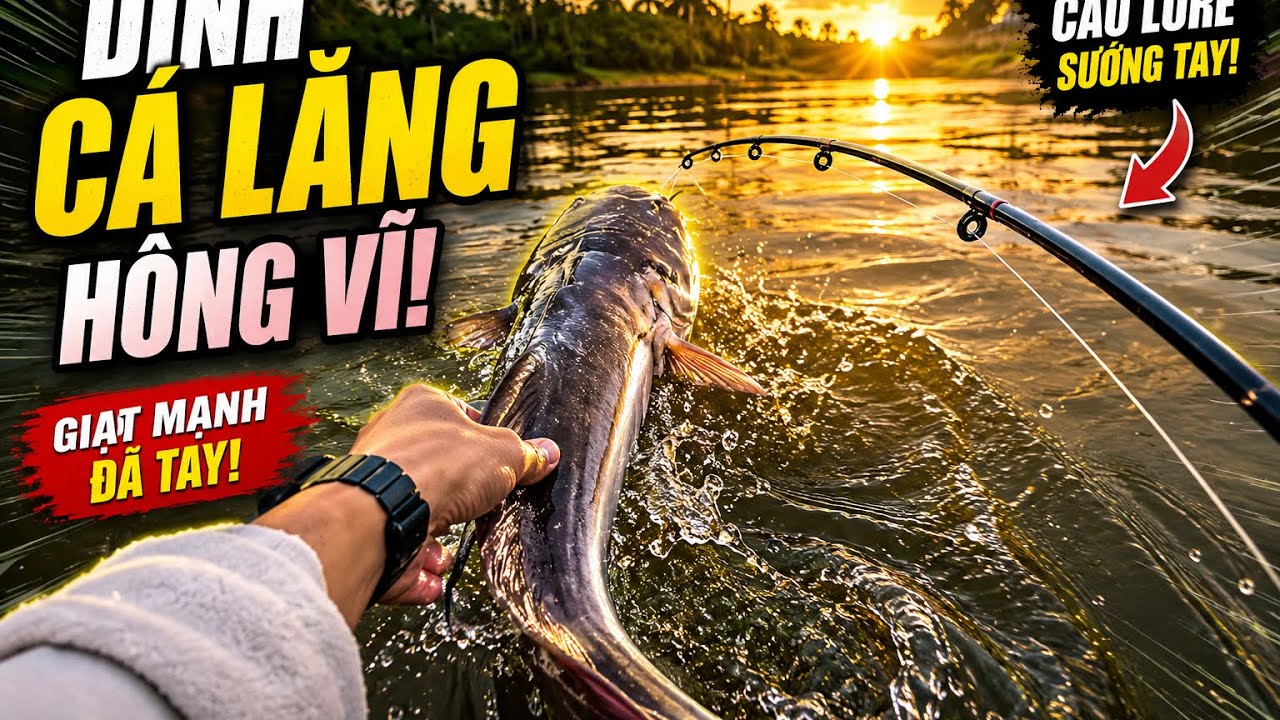 Câu lure dính cá lăng hồng vĩ