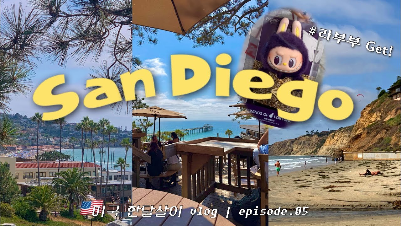 🇺🇸 샌디에고 여행 vlog 🏝️ | 미국 친구들과 야무진 스팟들 다니기, 찐 로컬 오션뷰 카페, 샌디에고 맛집 🌮, 팝마트에서 라부부 겟❣️