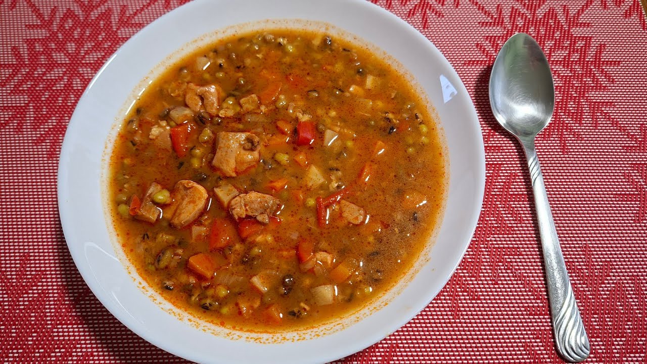 Mungo grah s piletinom, Mungo beans with chicken 