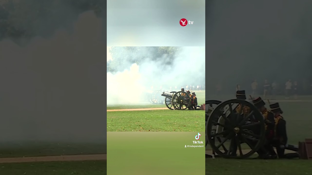 King Charles' accession anniversary celebrated by Hyde Park gun salutes #shorts