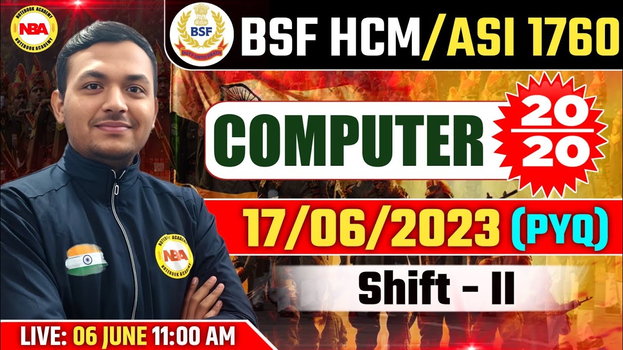BSF HCM/ASI COMPUTER PREVIOUS YEAR QUESTION SOLUTION | BSF HCM/ASI 2024 COMPUTER IMPORTANT QUESTIONS