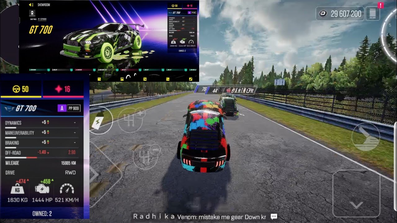 Her GT 700 CP max 521 my GT 700 512 try to beat her car @DriveZoneOnline 