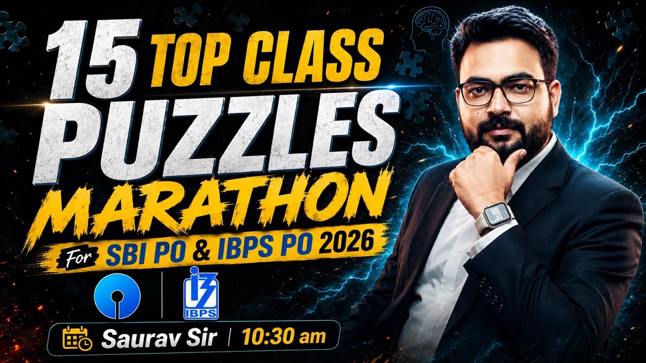 15 Top Class Puzzles Marathon | SBI PO & IBPS PO 2026 | Reasoning Practice