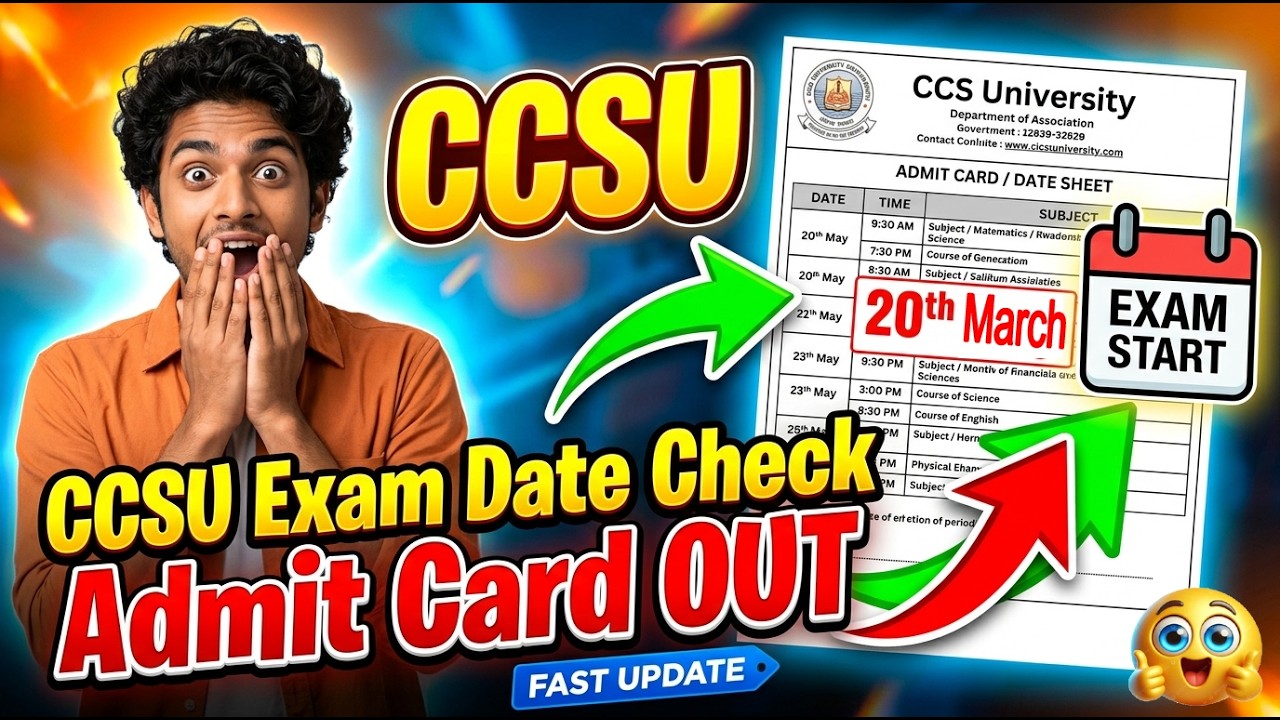 CCS University Exam Date Kaise Check Kare 2026  BA BCom BSc MA |  Admit Card 2026 Download kaise kre