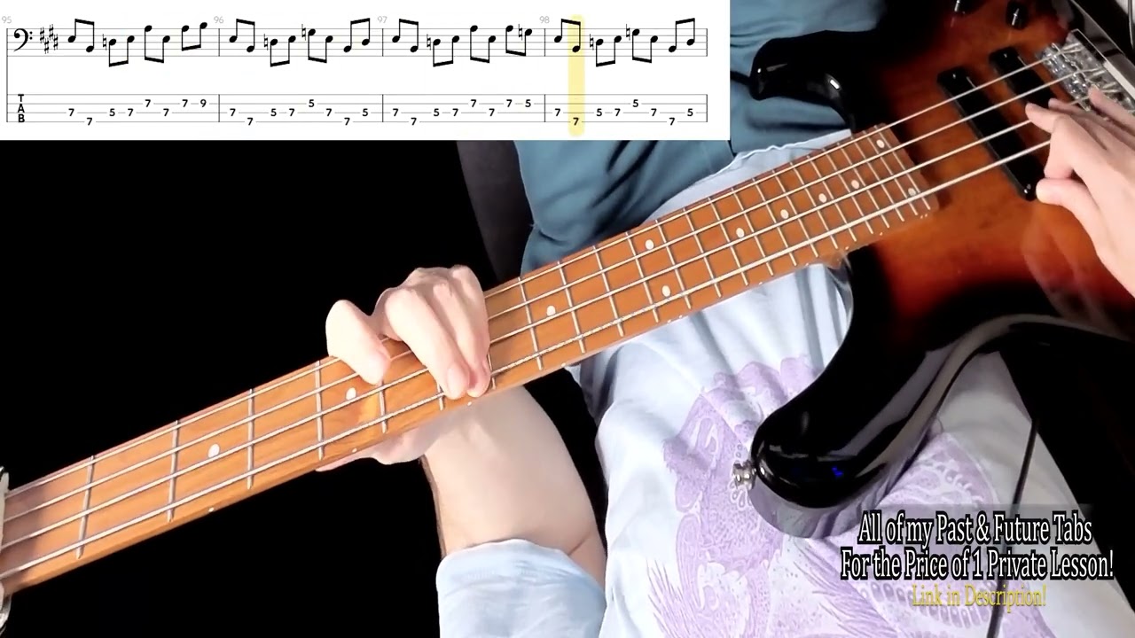 Rush-One Little Victory-Bass Tab-Play Along (Animated Tab & Notation)