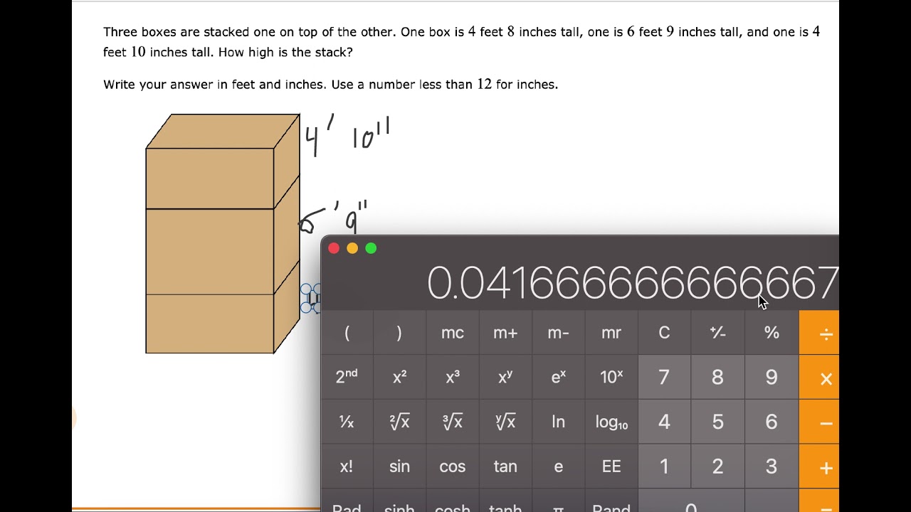 Adding measurements in feet and inches