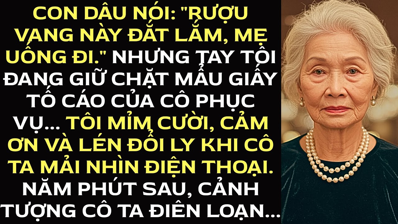 Phục vụ đưa cho tôi tờ giấy ghi: “Tôi vừa thấy cô ta bỏ gì đó vào ly của cô” Thế là tôi đổi ly …