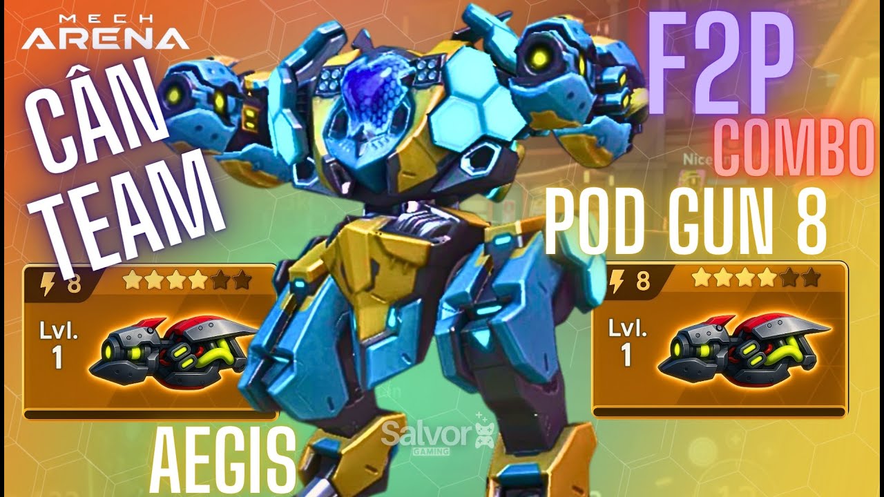 🛡️Aegis + Pod Gun 8🌈 Area Damage Tank That Controls the Map!| Mech Arena