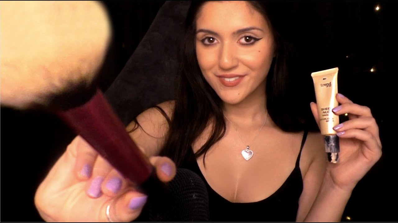 ASMR Türkçe MAKYAJ ROLEPLAY ❤️  SAKIZ ÇİĞNERKEN MAKYAJINI YAPIYORUM - Turkish ASMR