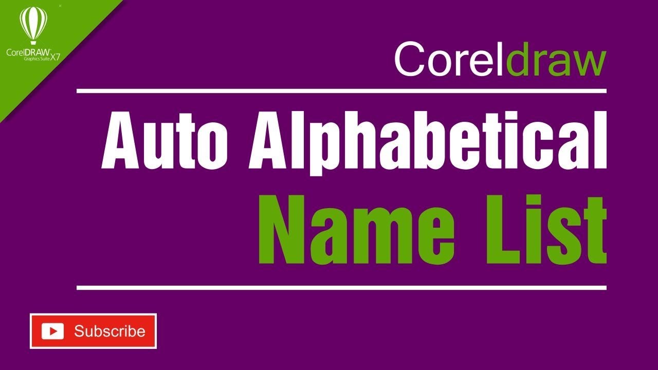 Auto alphabetical name list || Coreldraw Hindi || Shashi Rahi