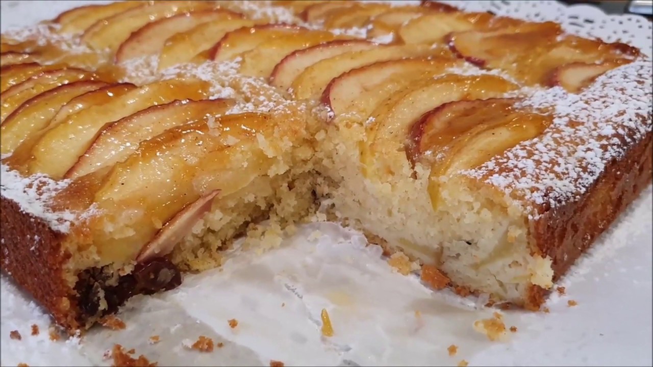 Torta de manzana y pasas de auténtica locura !!! Rapidísima y fácil.