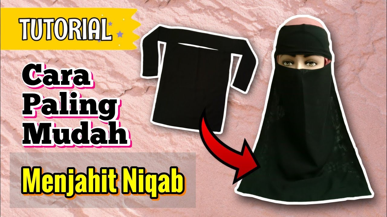 Cara Jahit Niqab Petak | How to sew niqab box / face cover