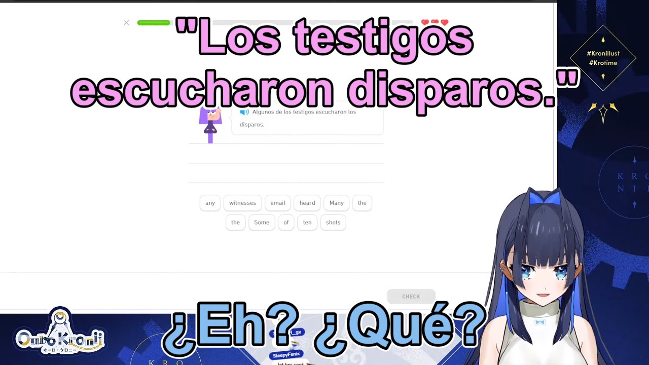 Kronii se aventura en Duolingo Español
