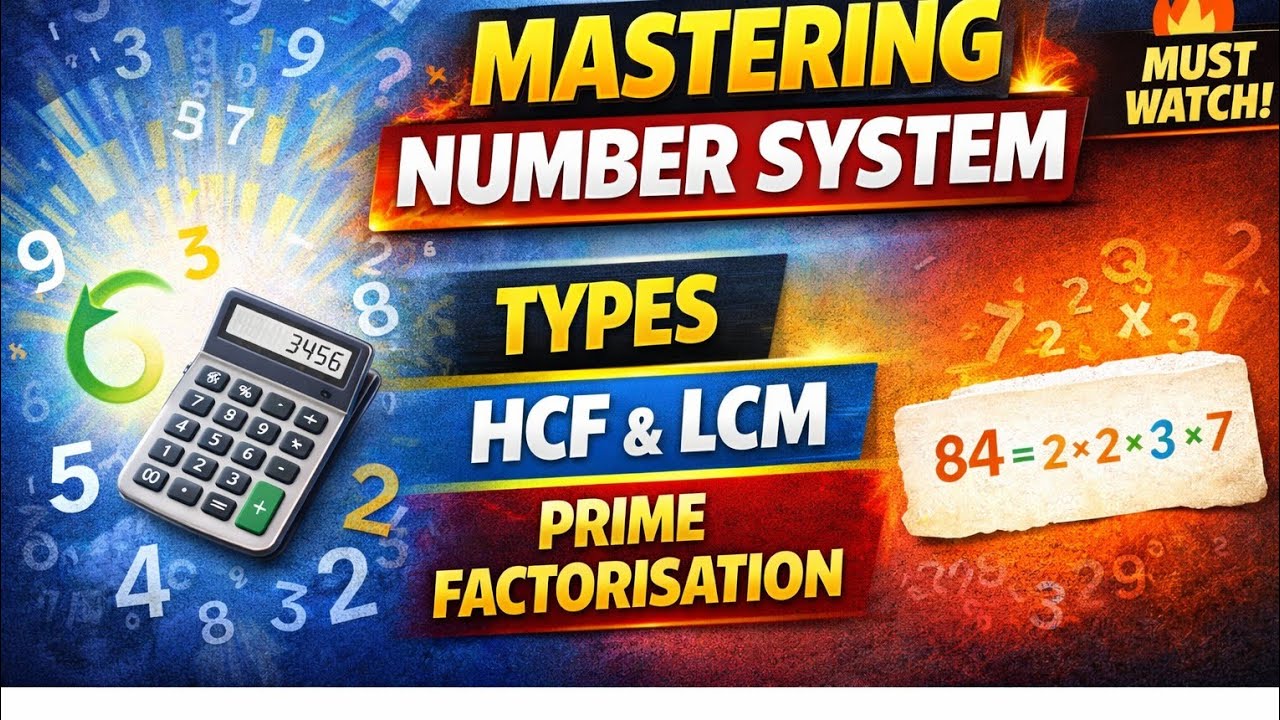 Master Number System for Aptitude | HCF LCM Factors Factorisation Tricks & Number Types Explained